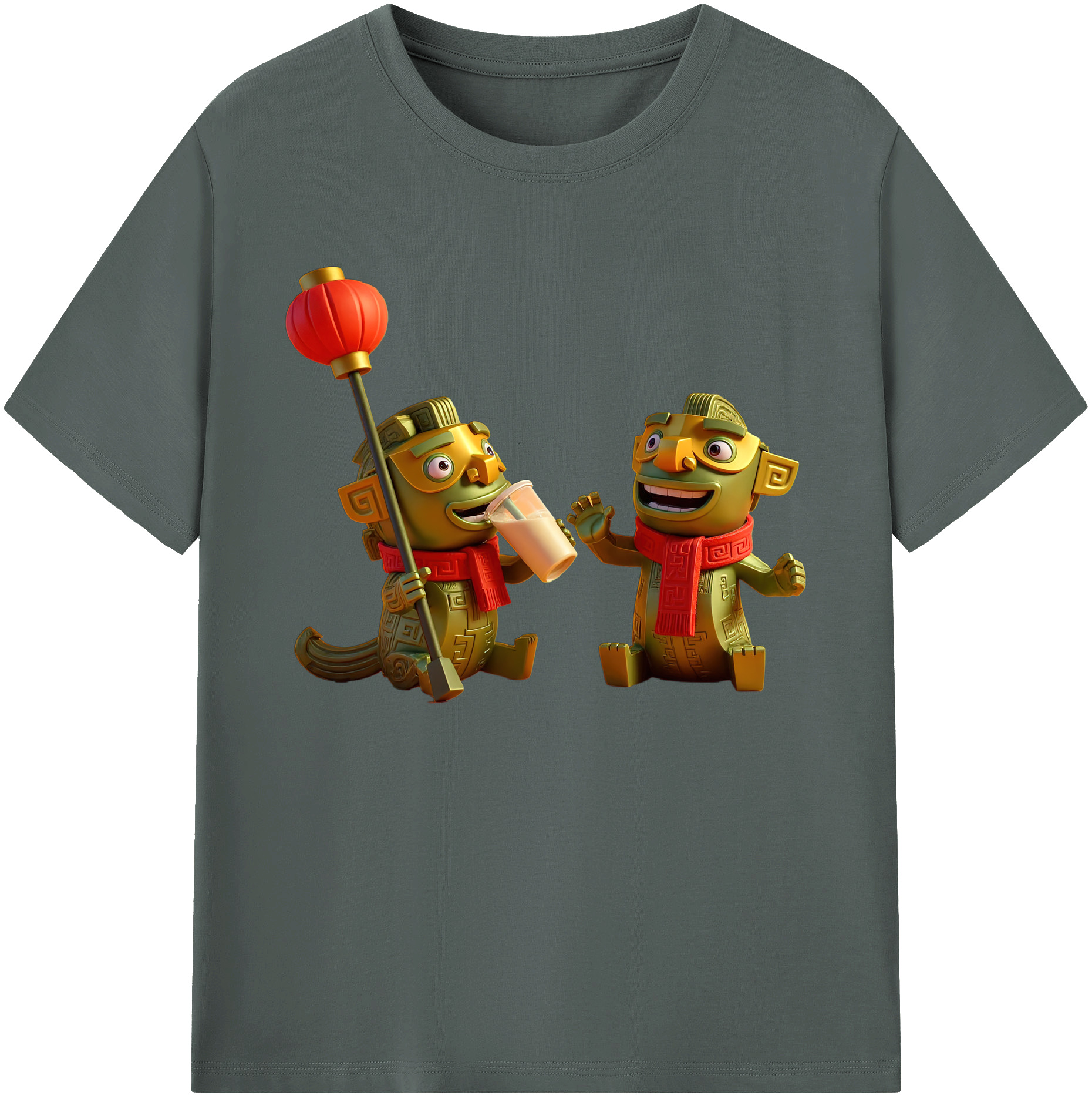 （画像用） Ne Zha 2 ナタ 魔童の大暴れ 綿100％ メンズ半袖Tシャツ｜肌触りやわらか＆通気性